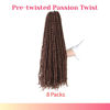 Picture of The BOHOBABE Pre-twisted Passion Twist Crochet Hair 24 Inch Pre-looped Long Crochet Passion Twist Braiding Hair 8 Packs Soft Bohemian Twists (30#)