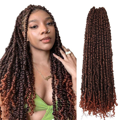 Picture of The BOHOBABE 36 Inch Pre-twisted Passion Twist Hair 8 Packs Super Long Pre-looped Crochet Passion Twist Braiding Hair Soft Bohemian Twists (T350)