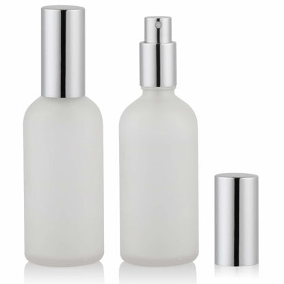 Picture of Empty Frosted Glass Spray Bottle 3.4oz, Perfume Atomizer, Fine Mist Spray (2 PACK)