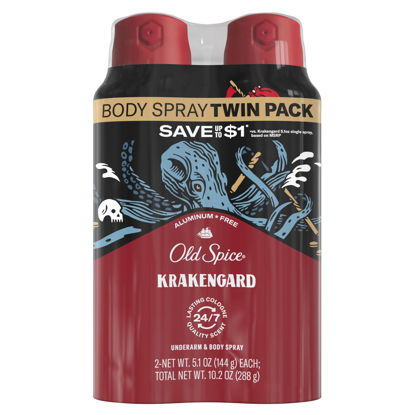 Picture of Old Spice Aluminum Free Body Spray for Men, Krakengard, 5.1 Oz (Pack of 2)