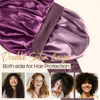 Picture of Yanibest Satin Bonnet Silk Bonnet for Sleeping Double Layer Ajustable Satin bonnet for Women Men for Curly Natural Hair with Tie Band