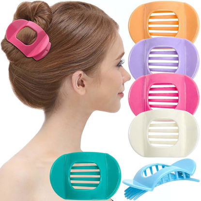Picture of RC ROCHE ORNAMENT Womens Strong Grip Square Clutch Clip No Slip Hair Accessory Clip Medium-Pastel