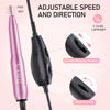 Picture of Portable Electric Nail Drill File Machine with Acrylic Nail Kit Set Professional 20000rpm Manicure Pedicure with Sanding Bands Brush for Nail Art Gel Nail Polish Tips Clippers