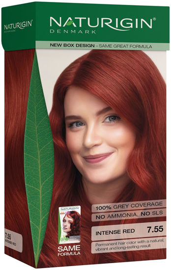 Picture of Naturigin Permanent Hair Color, 7.55 Red Hair Dye, Ammonia and Paraben Free, up to 100% Gray Hair Coverage, Long Lasting, Vegan, Cruelty Free