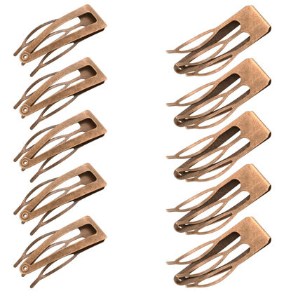 Picture of Chinco 24 Pieces Double Grip Hair Clips Metal Snap Hair Clips Women Hair Barrettes for Hair Making, Salon Supplies (Red Ancient Bronze, 2 Inch)