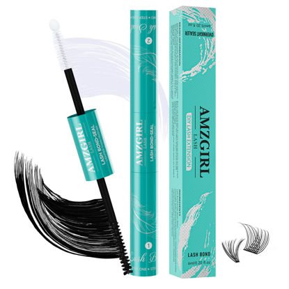 Picture of Lash Bond and Seal Eyelash Cluster Glue House of Lash Clusters Mascara Wand Glue 12ml Long Lasting 72 Hours Black Cluster Lash Glue + Lash Seal 2 in 1 Lash Clusters at Home by AMZGlRL(12ml)
