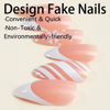 Picture of Christmas Press on Nails Medium Almond French Tip Winter Fake Nails Nude Full Cover White Snowflake False Nails with Designs Glossy Glue on Nails Xmas Acrylic Artificial Nails for Women Girls 24Pcs
