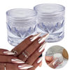 Picture of GZMAYUEN 2 Boxes White Pearl Chrome Nail Powder, Moonlight Mirror Effect Metallic Powders Aurora Magic Pearlescent Nail Powder for Manicure Decorations