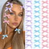 Picture of SAWINDA 30PCS Hair Accessories: Pink Satin Bows, Blue Mini Ribbons, Non-Slip Barrettes - Cute Clips for Kids, Women, and Girls