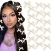 Picture of SAWINDA 20PCS Pink Hair Bows Ribbon Alligator Hair Ribbon Hair Barrettes for Teens Small Claw Clips for Thick Thin Hair,Cute Hair Accessories for Women Girls (White)