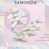 Picture of SAWINDA 20PCS Pink Hair Bows Ribbon Alligator Hair Ribbon Hair Barrettes for Teens Small Claw Clips for Thick Thin Hair,Cute Hair Accessories for Women Girls (White)