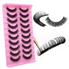 Picture of 10Pairs 3d Russian Strip Lashes, DD Curl Lash Strips, Natural False Lashes Mink, Fluffy Eyelashes Mink, Faux Mink Eyelashes Natural Look, Natural Wispies Mink Eyelashes, Wispy Fake Lashes(s78)