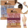 Picture of Wgniip 20 Pcs Boho Hair Accessories for Women: 5 Styles Cute Tie Bracelets for Thin and Thick Pony Tails, 10 Colors No Damage Elastics