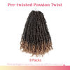 Picture of The BOHOBABE Pre-twisted Passion Twist Crochet Hair 16 Inch Pre-looped Crochet Passion Twist Braiding Hair 8 Packs Soft Bohemian Twists (T27)
