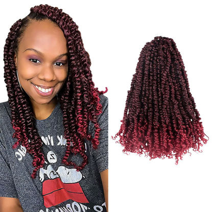 Picture of The BOHOBABE Pre-twisted Passion Twist Crochet Hair 14 Inch Short Pre-looped Crochet Passion Twist Braiding Hair 8 Packs (T118)