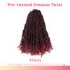 Picture of The BOHOBABE Pre-twisted Passion Twist Crochet Hair 14 Inch Short Pre-looped Crochet Passion Twist Braiding Hair 8 Packs (T118)