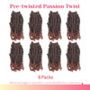 Picture of The BOHOBABE Pre-twisted Passion Twist Crochet Hair 6 Inch Short Pre-looped Crochet Passion Twist Braiding Hair 8 Packs (T350)