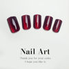 Picture of Wine Red Press on Nails Short Square Acrylic Nails Ombre Glitter Fake Nails Glossy Full Cover Glue on Nails Red Nails Press ons for Shiny Nails Manicure for Women 24Pcs