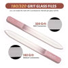 Picture of CANVALITE Glass Nail Files for Natural Nails Glass Fingernail File Crystal Nail Files with Case Double Sided 180/320 Grit Czech Glass File Gentle Nail Care Stocking Stuffers for Women Girls, Rose Gold