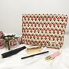 Picture of GUTGNK Corduroy Ladies Cosmetic Bag, Large Capacity Canvas Cosmetic Bag Travel Toiletry Bag Accessories Organizer, Little Red Flower