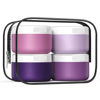 Picture of Kuangre Travel Containers for Toiletries, Silicone Cream Jars BPA Free, TSA Approved 2oz Travel Size Containers, Leak-proof Travel Essentials with Lid for Cosmetic Face Hand Body Cream (4 Pack)