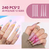 Picture of 480Pcs Clear Nail Tips for Acrylic Nails Professional, 2XL Long C Curve Square & Coffin Nail Tips Set with 2 Nail Files, Half Cover Nail Extension Tips Artificial Acrylic Nail Tips for DIY Nail Art