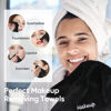 Picture of UNIMADE Makeup Remover Cloths, 24 Pack Black Facial Wash Cloths, Soft Coral Fleece Microfiber Face Towels for Face, Hand, and Bathroom(13in x 13in)