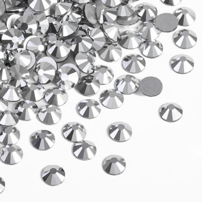 Picture of Beadsland 2880pcs Flat Back Crystal Rhinestones Round Gems for Nail Art and Craft Glue Fix,Silver Hematite,SS10,2.7-2.9mm