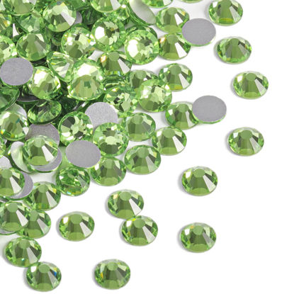 Picture of Beadsland 2880pcs Flat Back Crystal Rhinestones Round Gems for Nail Art and Craft Glue Fix,Light Green,SS10,2.7-2.9mm