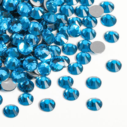Picture of Beadsland 2880pcs Flat Back Crystal Rhinestones Round Gems for Nail Art and Craft Glue Fix,Indicolite,SS10,2.7-2.9mm