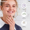 Picture of KISS imPRESS No Glue Mani Press On Nails, Design, 'On My Mind', White, Medium Size, Almond Shape, Includes 30 Nails, Prep Pad, Instructions Sheet, 1 Manicure Stick, 1 Mini File