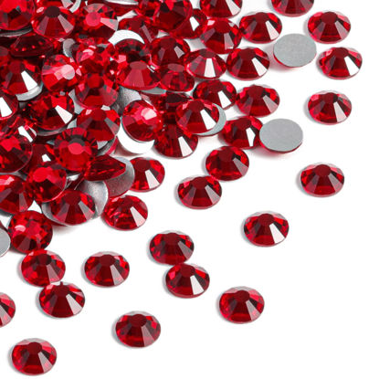 Picture of Beadsland 2880pcs Flat Back Crystal Rhinestones Round Gems for Nail Art and Craft Glue Fix,Dark Siam,SS10,2.7-2.9mm