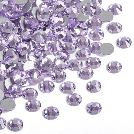 Picture of Beadsland 2880pcs Flat Back Crystal Rhinestones Round Gems for Nail Art and Craft Glue Fix, Violet,SS6,1.9-2.1mm