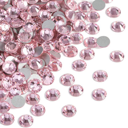 Picture of Beadsland 2880pcs Flat Back Crystal Rhinestones Round Gems for Nail Art and Craft Glue Fix,Light Pink,SS10,2.7-2.9mm