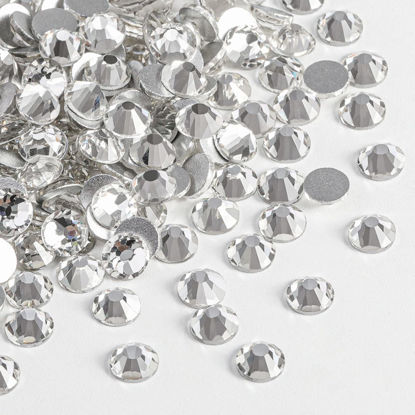 Picture of Beadsland 2880pcs Flat Back Crystal Rhinestones Round Gems for Nail Art and Craft Glue Fix, Crystal,SS8,2.3-2.5mm