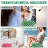 Picture of ZLFSRQ 2Pcs Checkered Makeup Bag for Women Medium Travel Cosmetic Bag Makeup Pouch for Purse Zipper Toiletry Bag Organizer Cute Y2K Aesthetic Trendy Adults Makeup Brushes Storage Case(Pink/Green)