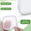 Picture of Weewooday 4 Pcs Mesh Makeup Bag Mesh Cosmetic Bag Travel Toiletry Bag Pouch with Zipper Mini Portable Makeup Cosmetic Travel Toiletry Purse Bag for Daily Accessories (White,Small)
