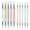 Picture of 10PCS Nail Art Gel Carving Pen Acrylic Nail Dotting Pen Rhinestone Handle Double-Ended Silicone Nail Art Pen Brushes for Design Nail Foil Carving Drawing and 3D Effect Shaping Drawing Dotting Tools