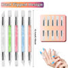 Picture of 10PCS Nail Art Gel Carving Pen Acrylic Nail Dotting Pen Rhinestone Handle Double-Ended Silicone Nail Art Pen Brushes for Design Nail Foil Carving Drawing and 3D Effect Shaping Drawing Dotting Tools