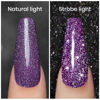 Picture of Diamond Gel Nail Polish,Reflective Glitter Gel Polish, Spark Shiny Gel Nail Art, Dark Purple Nail Polish for Home Design Glitter Nail Art UV LED Lamp Reqired RAR86