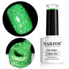 Picture of RARJSM Green Gel Nail Polish, 7.5ml 0.25Floz Reflective Gel Nail Polish Glitter Gel Polish Summer Candy Collection Diamond Shimmer Neon Green Nail Gel for Starter Nail DIY UV LED Lamp Required