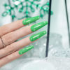Picture of RARJSM Green Gel Nail Polish, 7.5ml 0.25Floz Reflective Gel Nail Polish Glitter Gel Polish Summer Candy Collection Diamond Shimmer Neon Green Nail Gel for Starter Nail DIY UV LED Lamp Required