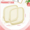 Picture of Weewooday 4 Pcs Mesh Makeup Bag Mesh Cosmetic Bag Travel Toiletry Bag Pouch with Zipper Mini Portable Makeup Cosmetic Travel Toiletry Purse Bag for Daily Accessories (Beige,Small)