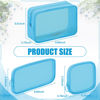 Picture of Weewooday 4 Pcs Mesh Makeup Bag Mesh Cosmetic Bag Travel Toiletry Bag Pouch with Zipper Mini Portable Makeup Cosmetic Travel Toiletry Purse Bag for Daily Accessories (Blue,Small, Large, Medium)