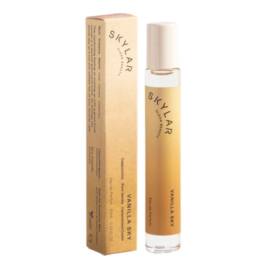 Picture of Skylar Vanilla Sky Eau de Parfum -Hypoallergenic & Clean Perfume for Women & Men, Vegan & Safe for Sensitive Skin-Notes of Cappuccino, Vanilla & Caramelized Cedar - 10mL /0.33 Fl oz