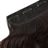 Picture of REECHO 12" 1-pack 3/4 Full Head Curly Wave Short Clips in on Synthetic Hair Extensions HE008 Hair pieces for Women 5 Clips-Dark Brown