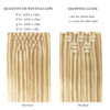 Picture of HOTBANANA Seamless Clip in Hair Extensions 22 inch 150g 7pcs Light Blonde Highlighted Golden Blonde Clip in Remy Human Hair Extensions Straight Hair Invisible PU Skin Weft