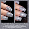 Picture of RARJSM Reflective Glitter Gel Polish Bright Silver Pigments 7.5ml Holographic Rainbow Iridescent Shimmer LED UV Soak Off Sparkle Diamond Gel Polish Nail Art Manicure Salon DIY at Home 1pcs