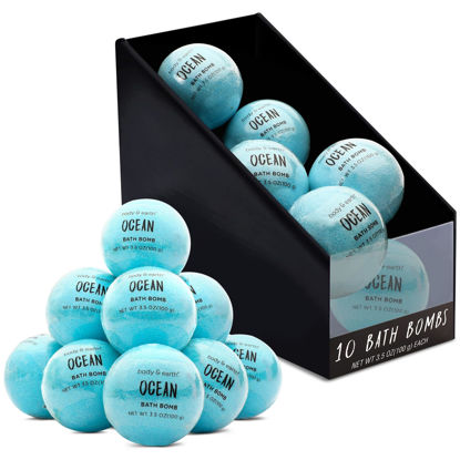 Picture of Bath Bombs for Women, BODY & EARTH 10 X 3.5 oz Ocean Bath Bomb Gift Sets Essential Oils Handmade Birthday Gift Idea for Family, Women, Men, Mother's Day Gifts for Women
