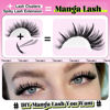 Picture of Yawamica Spiky Lash Extension Premade Individual Lashes D Curl Cluster Eyelash Extensions 13-21mm Mix Length Wispy Lash Clusters Volume Fairy Eyelash Extension Supplies